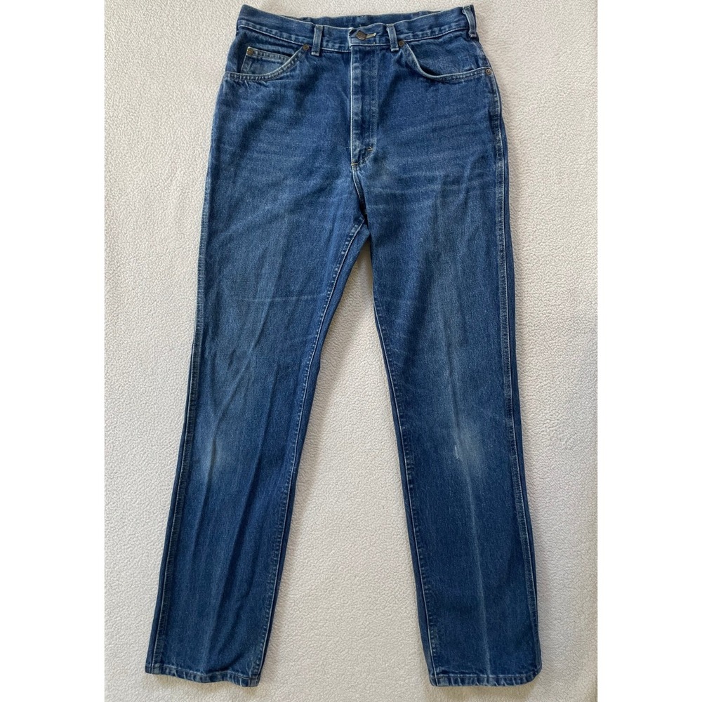 Lee Mens 33x34 (30x33) Straight Leg Jeans Blue Vintage Made in‎ USA High Rise